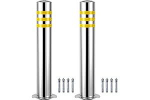 AQHZB 2 poteaux de sécurité Fixes en Acier pour allées, barrières de stationnement de 600/750 mm de Hauteur, bloqueur de Protection d'allée Anti-stationnement, bornes de sécurité en acie