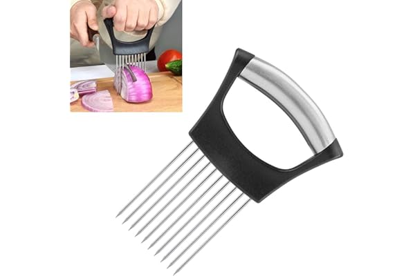 Fourchette à Oignon et Couteau à Oignon en Acier Inoxydable, Trancheuse à Oignon, Pour Couper Viande, Légumes, Fruits, Ustensiles de Cuisine en Acier Inoxydable