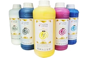 LOTSA. STYLE Premium PRO DTF Ink Refill for Inkjet Printers Heat Transfer Film Printing, Large and Wide Format Commercial Edition (Large, CMYK Wh)