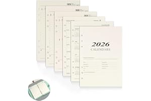 ELEGANCE-GO Recharge pour Agenda Journalier 2026,176 Feuilles A5 Refill Papier Ligne Agenda Journalier Daily Planner Refills Recharge Organiseur Semainier Planning pour Cahier,Journal Intime,Vroquis,Peinture