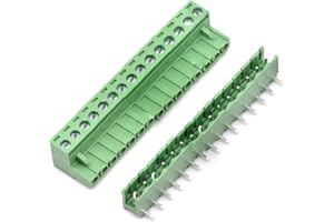 Oiyagai Lot de 5 Connecteurs de Bornier Détachable à Angle Droit 5,08mm, 15 Broches