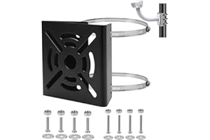 TESSTSY Universel Montage sur Poteau Vertical, Support de Montage de Caméra de Sécurité Vertical, Support Camera Exterieur avec 2 Boucles Réglables, pour Caméras de Vidéosurveillance, Panneaux Solaires