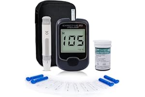 HARPIMER Exactive EQ Medidor de Glucosa en Sangre, Glucosa en Sangre Kit, Diabetes Kit de Prueba de Azúcar en Sangre Sin Codificación con 25 Tiras de Prueba y Lancetas MG/DL