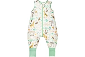 ToyaTec Baby sovsäck med ben 1.0 Tog, Supermjuk rayon tillverkad av bambu, bambufibersovsäck för pojkar eller flickor(Giraff