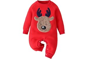 Verve Jelly Conjuntos trajes bebé Navidad Mameluco Navidad para bebés recién nacidos Mono manga larga estampado renos Otoño Invierno Body