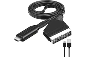 NAVESO Scart to HDMI Converter - HDMI Cable for DVD Player to TV, HD 720/1080P Video Audio Converter for HDTV, Monitor, Projector, STB, VHS, Xbox, PS3