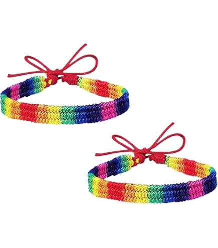 Ruluti 2 Stücke Rainbow Armband Für Lesben & Gay Pride LGBT Perlen Paar Armbänder Handgemachte Armband Für Unisex Schmuck