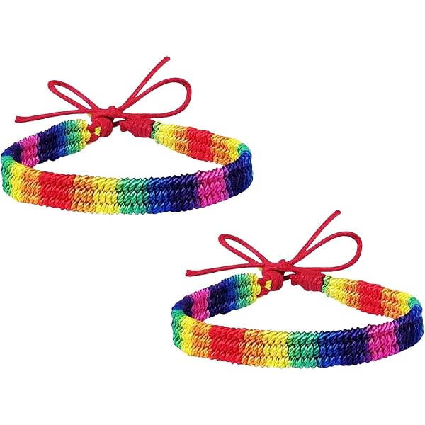 Haierdidi Lot De 9 Bracelets D'Amitié LGBT Pride Arc-en-Ciel Tressés à La Main - Réglables 30 Cm, Nylon, Parfaits Pour Soutenir La Communauté