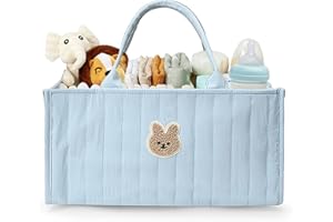 Unaikoo Diaper Caddy Organizer - Baby Basket for Baby Shower Gifts Newborn Essentials for Changing Table Organizer Nursery Baby Registry Must Haves Diaper Caddy Basket for Car Room Blue