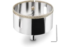 HSAWBIT Foret à verre - Scie cloche - 100 mm - Foret diamant avec revêtement diamant pour verre, carrelage, céramique, marbre, granit