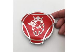 FTC 1 PC Pour 80mm Scania Griffin Emblème 1401610 GRIFFIN V8 TOPL Camion Badge (argent rouge)
