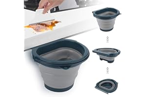 Eleganted Cubos de Basura Plegable Colgando,Bote de Basura Colgante Basurero Extraible para la Cocina, Dormitorio y Coche 4L (Gris)