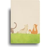 PETAL BLACK Aesthetic Dot grid Notebook Journal with Original Art Cover - A5 | Cat-themed Soft Cover | 144 Pages