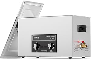 VEVOR Limpiador Ultrasónico 30 L 600 W con Temporizador de Calentamiento y Cesta Máquina de Cavitación Sónica Digital para Herramientas de Laboratorio, Piezas Metálicas, Carburador, Piezas de Auto
