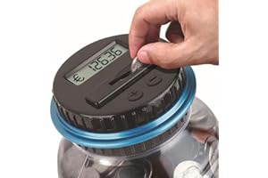 FXXSWEY Hucha Ahorro Dinero Banco Moneda Medidor Digital Automático, Gran Capacidad