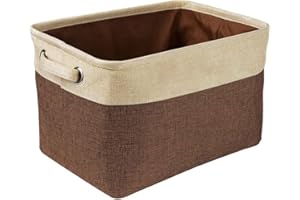 PINEESEATILE Box di Giocattoli per Cani, Cestino per Cani Giocattolo piegabile per Animali Domestici Counch Box Dogs bidone Giocattolo per organizzare i Vestiti Giocattoli Marroni