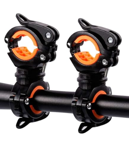 2 Supporti Per Torcia Da Bici - Universali, Regolabili 360°, Per Manubri 20-35mm
