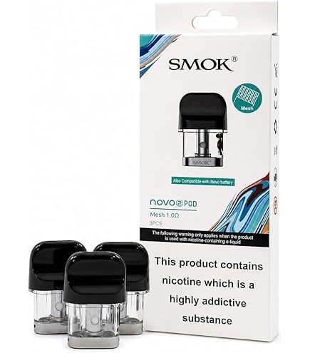 SMOK NOVO 2 Refillable Pods 1.4 Ohm Quartz Coil [Pack of 3] - Pure Rich  Flavour and Fast Ramp Up, 2ml Side Fill, Ideal for Nic Salts, MTL Vaping,  Works With Novo/Novo2/2S/3/2X