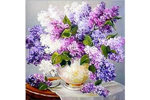 DCIDBEI DIY 5d Diamant Malerei Diamond Painting Blume, Gemälde Diamanten, Strass Stickerei Kreuzstich Kits Kunsthandwerk Leinwand Stein Wanddekor Aufkleber Wohnkultur Vasen für Wohnzimmer 30x30 cm