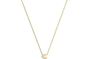 SINGULARU - Collar Personalizado Single Letter. Colgante en Plata de Ley 925 con Acabado Baño de Oro de 18 Kt. Cadena de Talla Unica. Joyas para Mujer. Letra A-Z