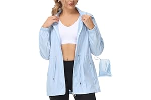 LVCBL Rain Jacket Women: Lightweight, Waterproof, Foldable - Quick Dry for Outdoor Use