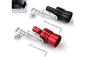 ISOI Exhaust Pipe Turbo Sound Whistle, 2 Pcs Aluminium Alloy Car Turbo Whistle, Turbo Whistle Exhaust Xl, Exhaust Turbo Whistle for Automobile SUV Auto Accessories and Car Modified Part (Black & Red)