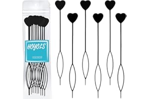 Hoyols Lot de 12 mèches à cheveux pour tresser des perles sur tresses, enfile-boucles et tresses pour enfants et filles, lot de 12 - Noir