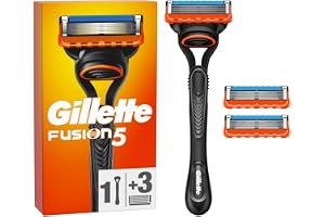 Gillette Fusion5 mäns rakapparat, 1 gillette-rakapparat, 3 blad, med Lubrastrip för en grundlig rakning