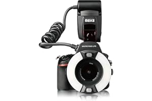 MEKE MK-14EXT-N I-TTL Flash Macro annulaire Compatible avec Nikon D7100 D7000 D5200 D5100 D5000 D3500 D3200 D3100 D90 D300S D600 avec Lampe LED AF Assist