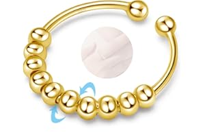 YUGDRUZY Anxiety Ring Silber 925 Frauen Ringe Damen Verstellbar Anti Stress Ring Spinner Ring Damen Fidget Ring Angst Ring Skill Ringe Silber 925 Damen Angstring Stressring Schmuck Geschenke Frauen