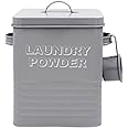 Lesser & Pavey New Sweet Home Laundry Powder Tin with Scoop, Metal, Grey, 18 x 15 x 25 cm