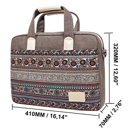 Gaofan Vintage Boh  me Stil Segeltuch Canvas Laptoptasche H  lle Sleeve Laptop Aktentasche f  r 15-15 6 Zoll MacBooks Laptops