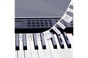 DIVONO Removable Piano Keyboard Note Labels, 2 Pack Piano Key Music Notes Letter Label for Beginner Made of Silicone, Fits Study 88-Key Full-Size Reusable(White&Pink）