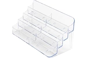 deflecto 70801 Visitenkartenhalter mit 8 Fächern, Kapazität 400 Karten