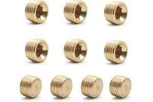 KtbeYTi 10 Piezas Hexagonal Tapón de Tubería 1/4 Pulgada de Cabeza Hueca, Enchufe Macho de Rosca Hexagonal Interna para Cierre Extremo
