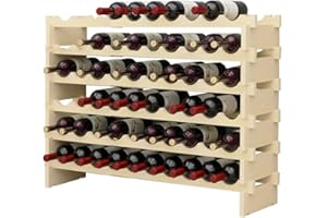 soges Étagère à Bouteilles Casier à vin Bouteilles en Bois Non traité avec 6 étages pour 60 Bouteilles,Taille 30 * 80 * 100CM