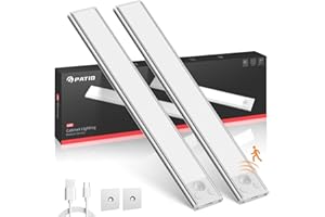 GPATIO Lampe de Placard, 3 Modes 30cm Reglette LED Cuisine 3 Couleurs Lampe，Lampe d'intérieur Avec détecteur de Mouvement, Pour Cuisine Sous les Meubles, Armoires, Garde-robes (30CM-2 Pièce)