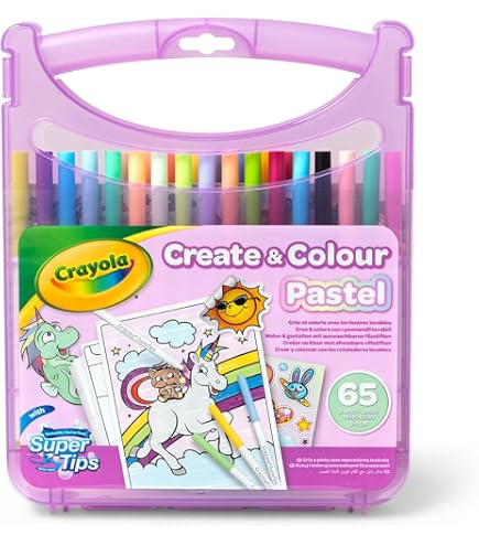 CRAYOLA Pastell Art Case – über 50 Teile: Buntstifte, Marker, Bleistifte, Aufkleber & Papier, Für Kinder Ab 4