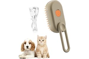 QARIDO Cepillo para gatos con vapor, cepillo para gatos con vapor, cepillo eléctrico para pelo de gato, cepillo multifuncional para vaporizador para perros, cepillo de aseo para gatos 3 en 1 peine para gatos