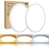 24W Plafoniera LED Soffitto [2 Pezzi], 2100LM Plafoniera 3 Colori 3000K/4500K/6000K Sottile Lampada da Soffitto Ø22cm Luce Ca
