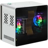 Freenove Mini Case for Raspberry Pi 5 (Not Included), Dual M.2 NVMe SSD Slots, PWM ARGB Fans Light Sync, CPU Tower Cooler, Bu