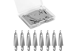GUOUET 100Pcs Stainless Steel Needle, Needle Threaders Threader Embroidery Cross Stitch Needle Threading Tools Needle Threader Tool for Large Eye Needles Hand DIY Sewing with Clear Box -50mm