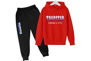 GENERIC Trapstar Bambini Tuta Trapstar London Shooters Stampato per Ragazzi Ragazze 2 Pezzi Tuta Sportiva Trapstar London Tuta Felpa con Cappuccio e Pantaloni,Tute da ginnastica bambini e ragazzi