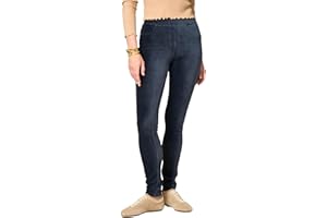 Goldenpoint Donna Pantaloni Skinny Pincord Aderenti con Vita Elasticata e Tasche Laterali e Posteriori in Fantasia Millerighe Misto Cotone