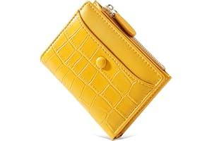 MEEGIRL Small Purses for women Fashion Stone Pattern Girls Wallet Thin and Light Card Holder Organizer (Yellow)