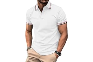 zitysport Polo Uomo Camicia a Maniche Corte Camicia da Golf Traspirante Uomo Camicie estive Sport Basic Slim Fit Tshirt con Tasca sul Petto Polo Shirt