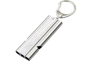 HBERCAI 1 Pezzi Fischietto Emergenza Montagna,Fischietto Ad Alto Decibel 120 dB con Portachiavi Doppio Tubo Fischi di Emergenza,Fischietto di Sopravvivenza per Gli Allenamenti Sportivi Campeggio Escursionismo