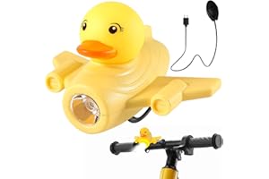 Editbar Kinder Scooter Licht - USB Wiederaufladbar Kinderwagen Licht, DREI Beleuchtungsmodi, Hupe mit fünf Modi, IPX4 Wasserdicht für Roller & Kinderwagen