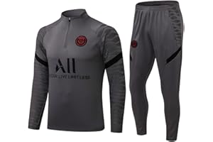 YiJee PSG Fußball Trikot für Erwachsene - Fußball Trainingsanzug mit Langarm für Paris Football Fans - Atmungsaktive Sportbekleidung für Fitness und Laufen - Jogginganzug Fußballtrikot Set