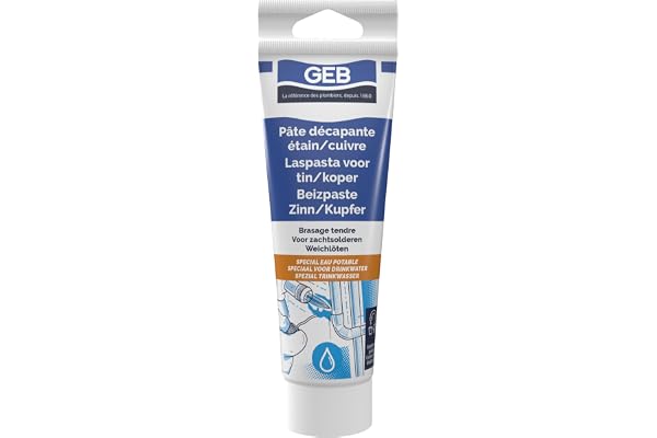 GEB Pâte décapante étain cuivre tube 125 ml pour brasage tendre, Blanc